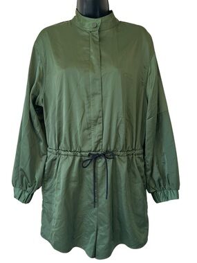 HUNTER for Target Womens Satin Utility Romper in Olive Green